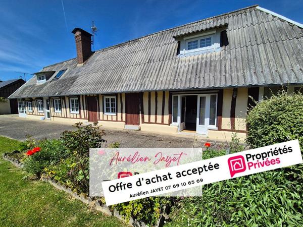 Beau potentiel -longère avec vie de plain pied - terrain de 2500m²