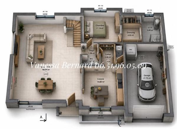 14130 Maison de 175 m² 5 chambres proche Pt L'Evêque 609 000 Euros