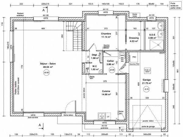 14130 Maison de 175 m² 5 chambres proche Pt L'Evêque 609 000 Euros