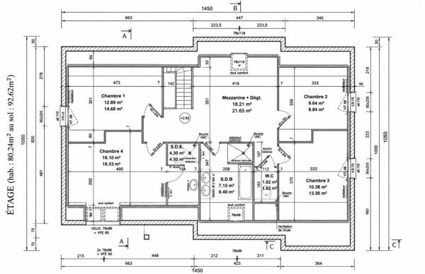 14130 Maison de 175 m² 5 chambres proche Pt L'Evêque 609 000 Euros