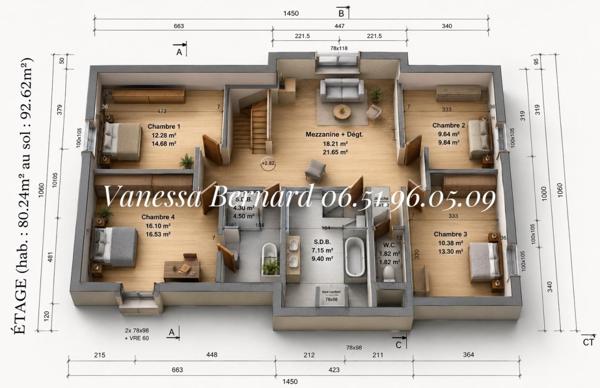 14130 Maison de 175 m² 5 chambres proche Pt L'Evêque 609 000 Euros