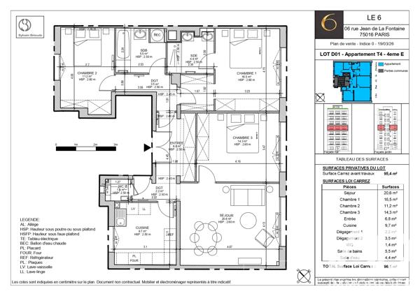 Appartement à vendre 4 pièces 96,1 m² 