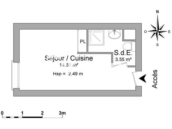 Location Studio 18.06 m² - 20 RUE JEAN JACQUES ROUSSEAU Le Havre 76600