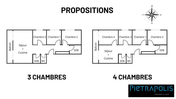 Proche Lyon 3 - T4 de 92m² avec balcon et garage