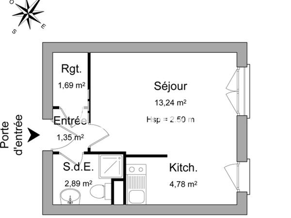 Location Studio 23.95 m² - 93-99 RUE CHARLES LEGENDRE Limoges 87000