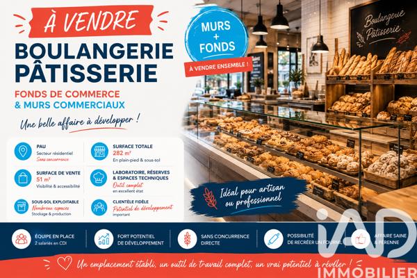 Boulangerie à vendre 282 m² Pau