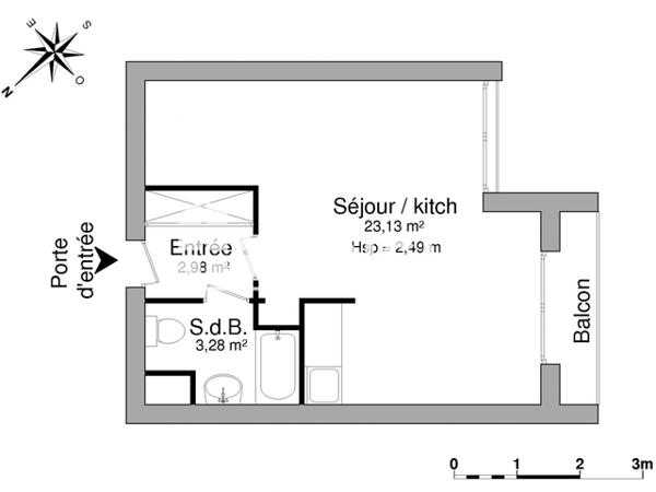 Location Studio 29.5 m² - 12 RUE DES GLACIERES Strasbourg 67000
