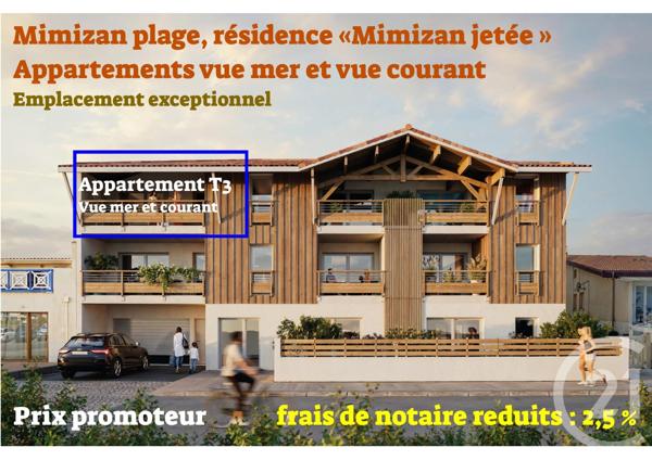 Appartement Duplex à vendre  3 pièces - 59 m 2   MIMIZAN  - 40