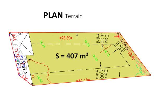 Terrain - 407 m²