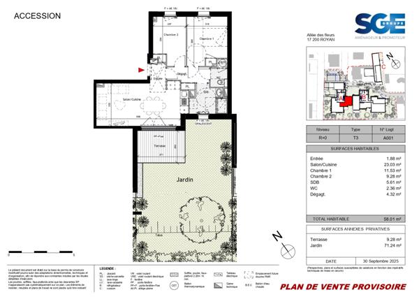 Appartement
                                                                                                                                                                                                                                                                                                                        3 pièce(s)                                                                                                                                                                                                          2 chambre(s)                                                                                                                                                                                                          61.07  m²
