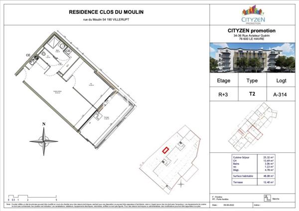 Appartement - 2 pièces - 48m²