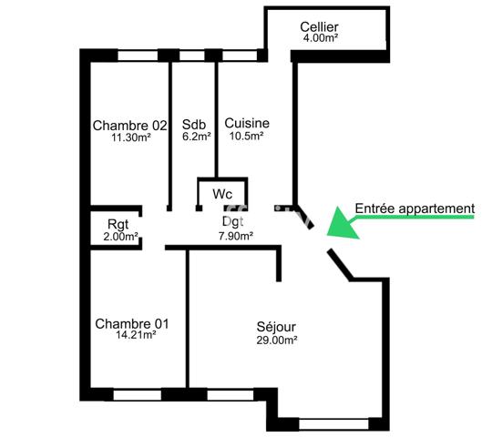 Appartement
         3 pièces
        - 86 m² 350 000 € *