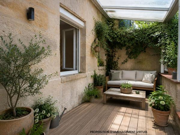 Appartement Bordeaux T1 bis 32 m2 avec terrasse et jardin