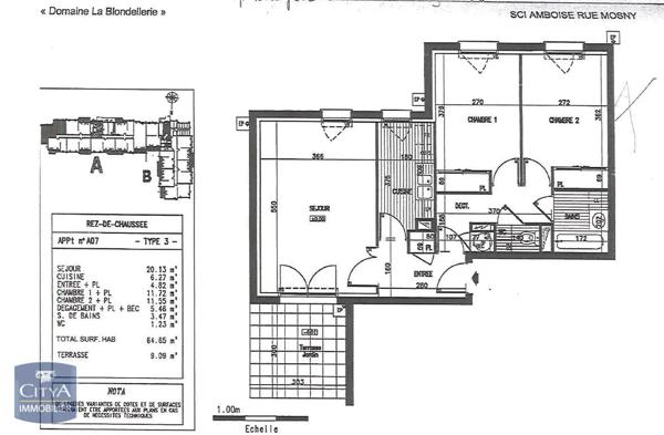 Appartement à louer 3 pièces 64.65m²
