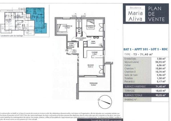 Superbe appartement T3 en rez de chaussée