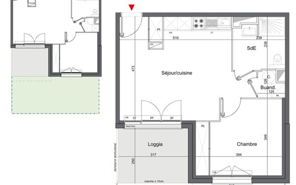 Appartement à vendre    2 pièces • 43,71 m2 Mérignac