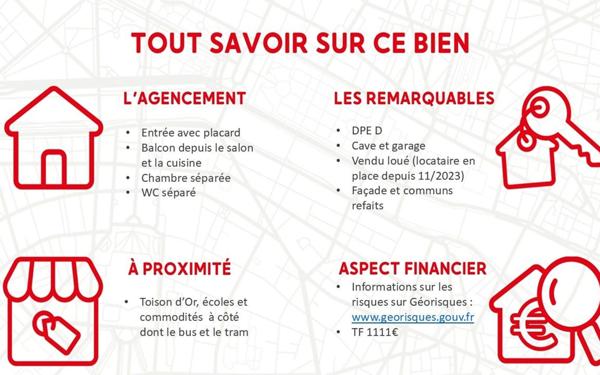 Appartement à vendre    2 pièces • 46,73 m2 Dijon