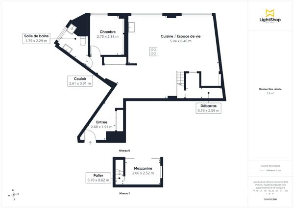 Esprit loft ! Appartement 3 pièces 55 m² (64 m² au sol), avec cave - Rue Erlanger, Paris 16e