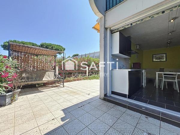 T2 cabine avec grande terrasse et stationnement – Au calme