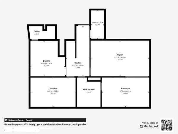 Appartement de Type T3 - Balcon & Ascenseur