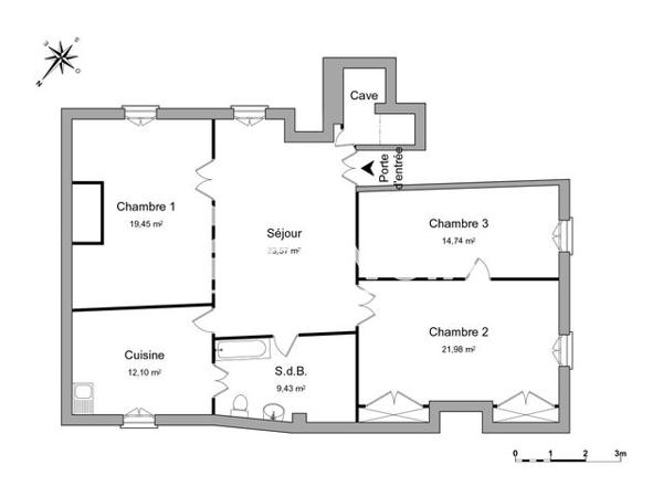 Location Appartement 4 pièces 102.48 m² - 2 PLACE LEDRU ROLLIN Pezenas 34120