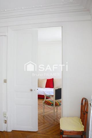 Entre Batignolles et Epinettes,  appartement 3 pièces (dont 2 chambres) au 4ème avec ascenseur, au calme, lumineux