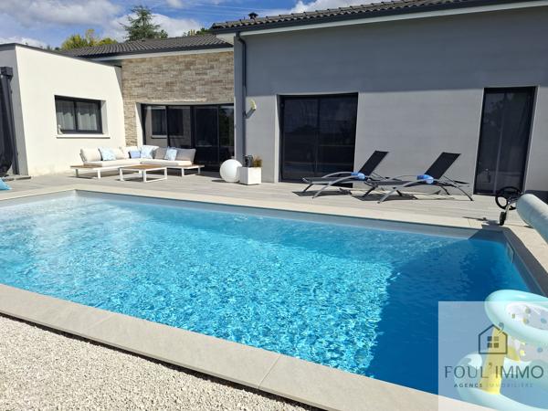 AGEN : Villa 195 m² contemporaine de 7 pièces avec vue dominante, piscine, espaces extérieurs aménagés Saint-Jean-de-Thurac (47270)