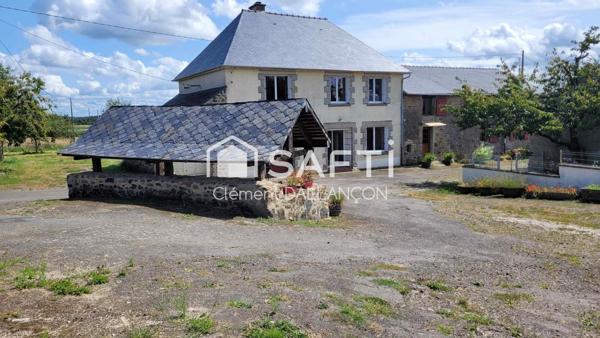 Corps de ferme de 325 m² habitables sur plus de 3 hectares – À 3 km d’Ernée (Mayenne) – Bien rare et plein de charme !