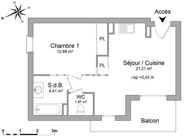 Location Appartement 2 pièces 40.17 m² - 2 RUE PABLO PICASSO Niort 79000