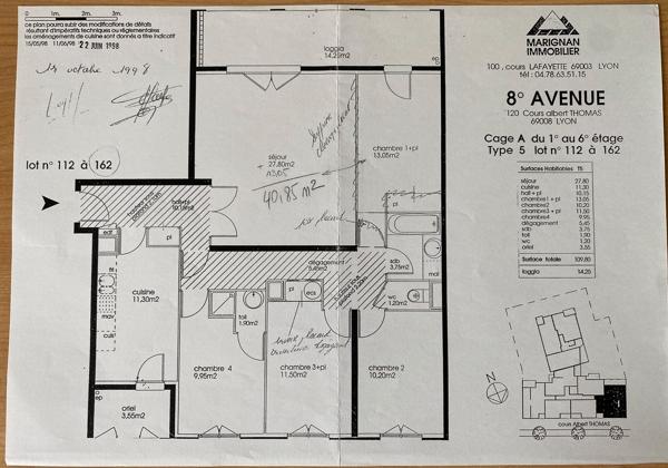 Appartement · Vente Lyon (69008) 5 pièces · 106m²