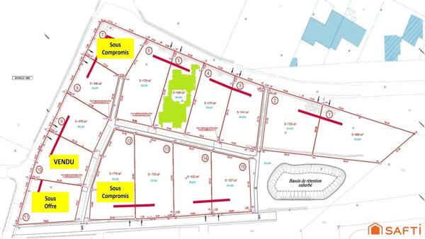 Terrain de 584 m² viabilisée (lot 5) – Le Puy