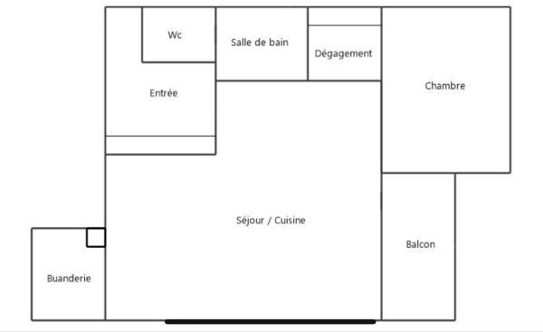 Idéal 1er achat T2 avec balcon