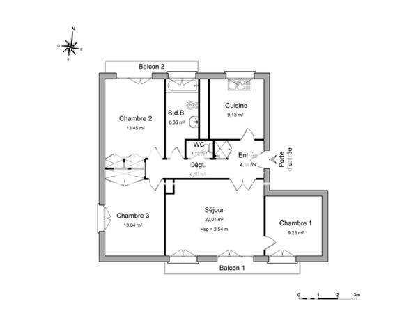 Location Appartement 4 pièces 80.92 m² - 12 RUE SOMME-PY Brest 29200
