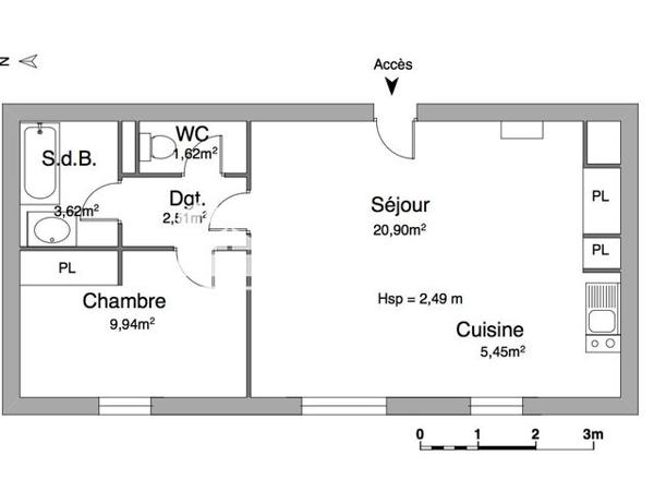Location Appartement 2 pièces 46.74 m² - LE PRE MAUPASSANT La Riviere Saint Sauveur 14600