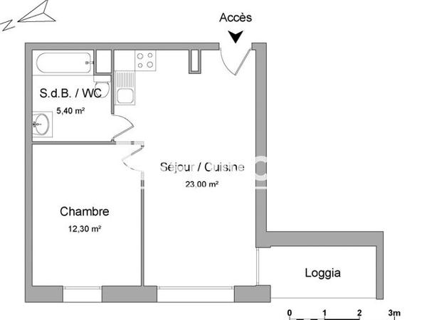 Location Appartement 2 pièces 40.7 m² - 256 AVENUE EMILE ZOLA Ronchin 59790