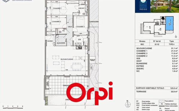 Appartement à vendre    4 pièces • 123,50 m2 Sanary-sur-Mer