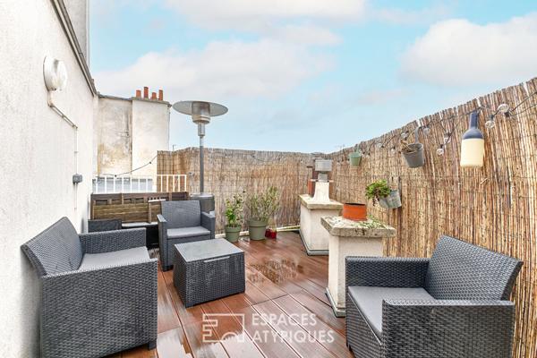Étage élevé traversant avec terrasse – Quartier Montorgueil