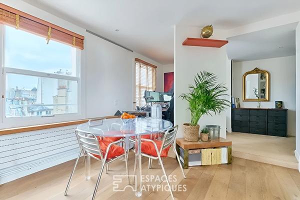 Étage élevé traversant avec terrasse – Quartier Montorgueil