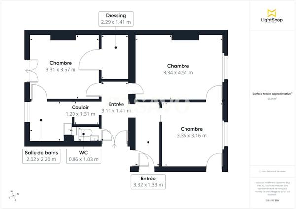 Vente Appartement 3 pièces de 57m² - 75010 Paris