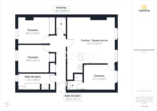 Vente Appartement 4 pièces de 75m² - 75011 Paris