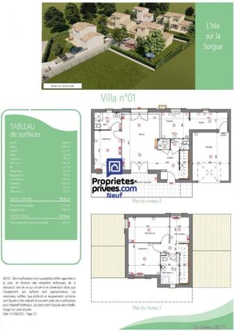 Villa Contemporaine L'Isle Sur La Sorgue 4 pièces 100 m² -  495 000 Euros -