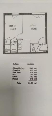 Vente                                                      Appartement
                        
                     2 pièces                      29 m2                     à Saint-Grégoire