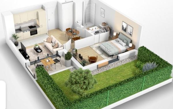 Vente Appartement P3 3P 73m2 - 24m2 Sud - Parking double neuf Maurepas   