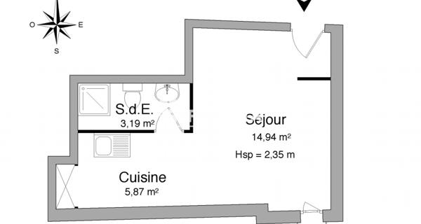 Location Studio meublé 24 m² - Annecy 74000