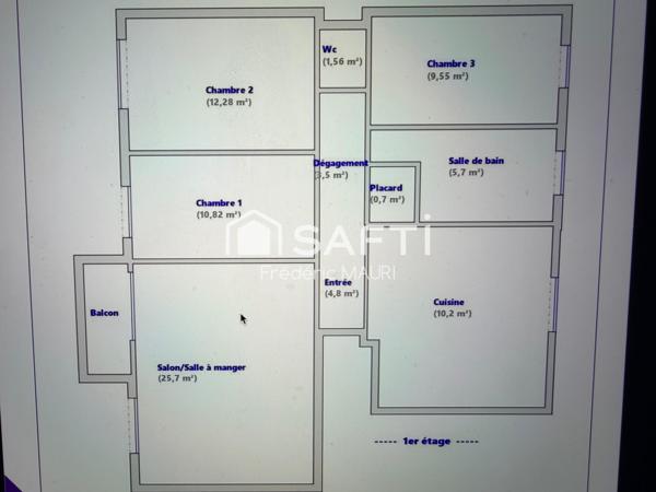 T4 de 85 m² - Coeur de Ville / Mairie