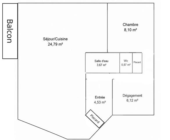 F2 49m² avec balcon à Nancy - 54000 Nancy - Réf 87165877