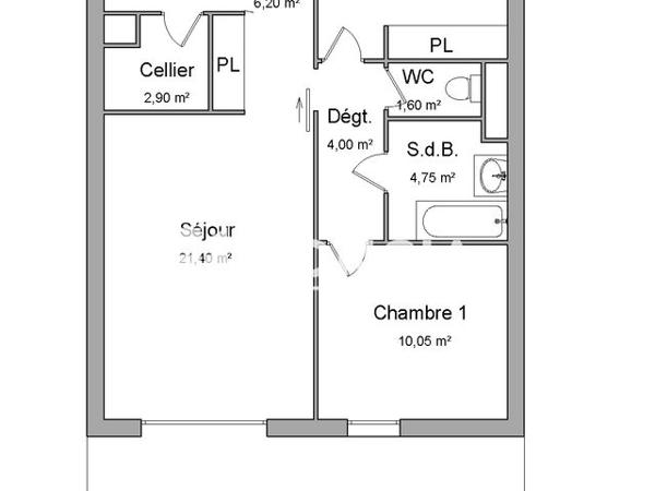 Location Appartement 3 pièces 67.9 m² - ALLEE RENE CASSAGNE Lormont 33310