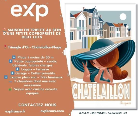 Maison en triplex au sein d’une petite copropriété de deux lots-Triangle d’Or de Châtelaillon-Plage