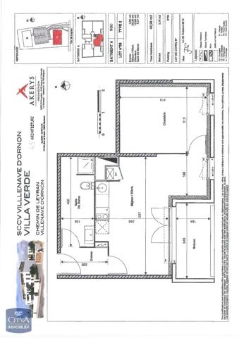 Appartement à louer 2 pièces 42.51m² Villenave-d'Ornon (33140)