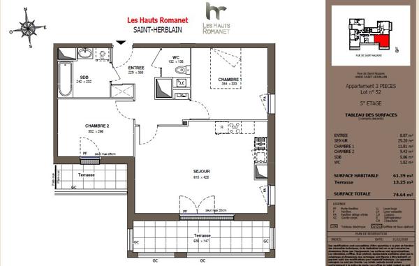 ST HERBLAIN - L'HERITAGE - T3